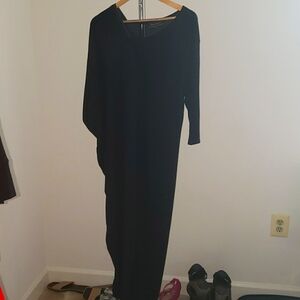 Amazingly slimming asymmetrical evening dress by European designer